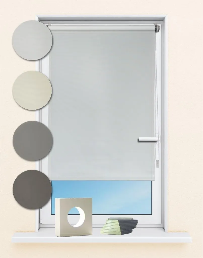 Seitenzugrollo verdunkelnd Luna ohne Bohren | taupe - Breite 60 - 140 cm - Seittenzug Luna braun Farben