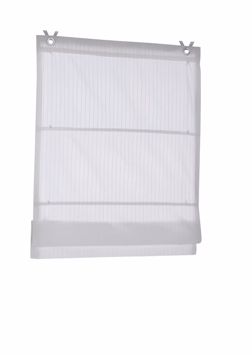 Blickdichtes Raffrollo / Ösenrollo Verlock weiss gestreift - Breite 45 - 120 cm - Ösenrollo Verlock weiss mit Streifen