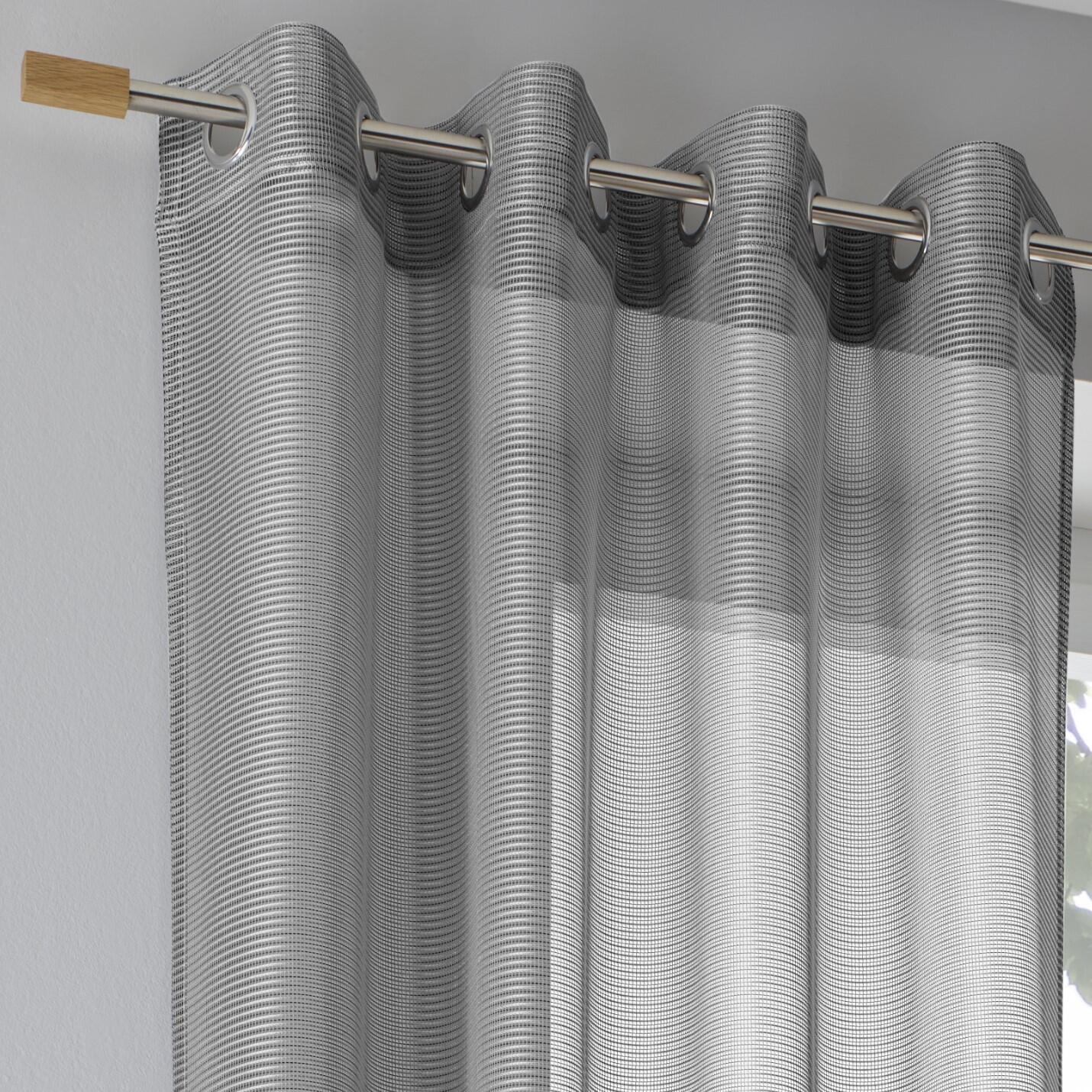 Vinola grau Vorhang Ösenaufhängung