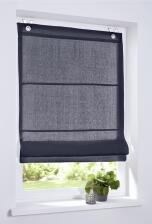 Leinen Raffrollo nach Ma&szlig; Metis blaugrau