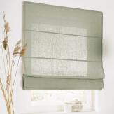 Maßanfertigung Raffrollo Metis Leinen mit Technik Set - Farbe olivgrün