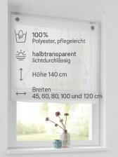 Raffrollo Nelly weiss ohne Bohren Produktinformation