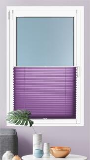 Plissee Brisa Lichtschutz ohne Bohren | aubergine - Breite 50 - 110 cm