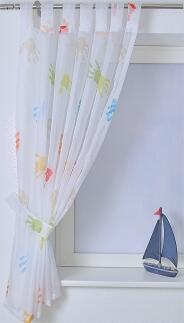 Vorhang Gardine Schlaufenschal Kinder Hände |weiss - Höhe 145 cm - 245 cm (1 Stück)