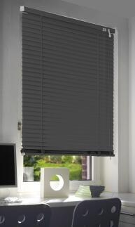 Alu Jalousie Sammy Sichtschutz mit horizontalen Lamellen | grau - Breite 50 - 130 cm