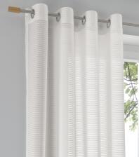 Wei&szlig;er Vorhang Areggo mit silbernen &Ouml;sen f&uuml;r Gardinenstange