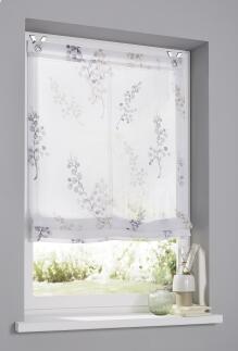 Weißes Raffrollo / Ösenrollo Danny nach Maß, halbtransparent - taupe