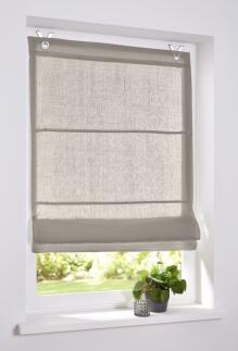 Raffrollo / Ösenrollo Metis Leinen ohne Bohren | linen - Breite 45 - 100 cm