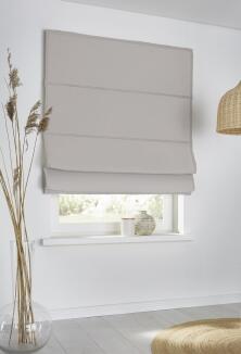 Maßanfertigung Raffrollo Dimout blickdicht mit Technik Set - Farbe creme