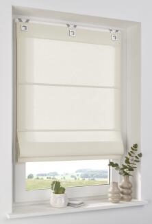 Raffrollo Duck – Offwhite – 100% Baumwolle  rechteckige Ösen – blickdicht