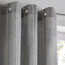 Vorhang Gardine Raya blickdicht grau für Gardinenstangen