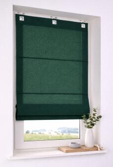 Duck dunkelgrün Raffrollo nach Maß – Ösenaufhängung ohne Bohren, 100% Baumwolle