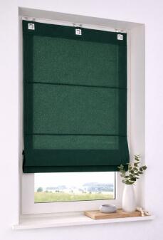 Raffrollo Duck –Dunkelgrün–100% Baumwolle rechteckige Ösen – blickdicht