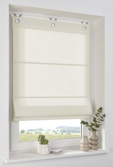 Raffrollo Duck – Offwhite – 100% Baumwolle  rechteckige Ösen – blickdicht