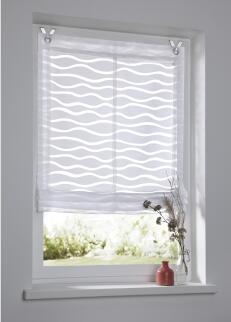 Raffrollo Ösenrollo Enya weiß Ausbrenner halbtransparent