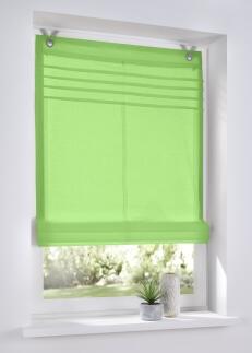 Raffrollo / Ösenrollo Kessy Biese ohne Bohren | grün - Breite 45 - 100 cm