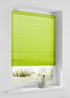 Plissee / Ösenrollo Olbia Lichtschutz ohne Bohren | grün - Breite 40 - 100 cm