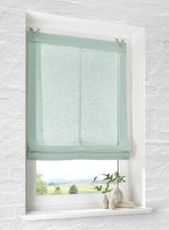 Raffrollo Brondby Grün in Leinen-Optik – Ohne Bohren montieren mit Edelstahlhaken (Kopie)