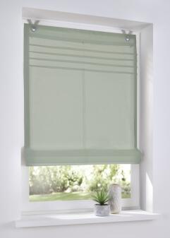 Raffrollo / Ösenrollo Kessy Biese ohne Bohren | salbei - Breite 45 - 100 cm