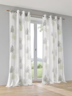 Bellinda weiß grün Gardine Vorhang Ösen Ausbrenner