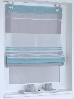 Raffrollo / Ösenrollo Jamaica ohne Bohren | türkis - Breite 45 - 120 cm