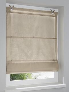 Raffrollo / Ösenrollo Kessy Bessy ohne Bohren | natur - Breite 45 - 100 cm