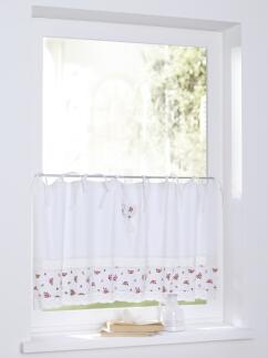 Scheibengardine Bistrogardine Lavie weiß Rosen Breite 120 cm