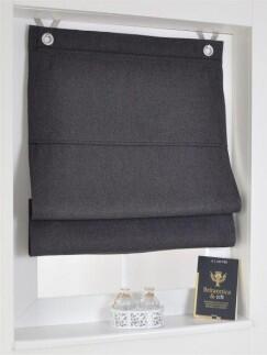 Verdunkelndes Raffrollo / Ösenrollo Dimout anthrazit nach Maß - blickdicht und isolierend