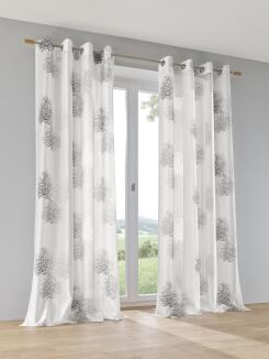 Vorhang Gardine Ösenschal Bellinda weiss anthrazit - Höhe 145 cm - 245 cm (1 Stück)