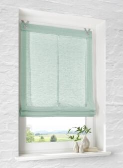 Raffrollo Brondby Grün in Leinen-Optik – Ohne Bohren montieren mit Edelstahlhaken (Kopie)