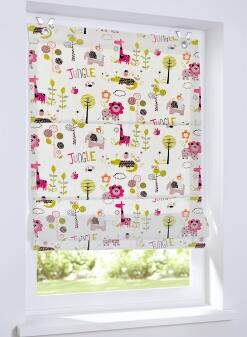 Raffrollo Safari für Kinder - mit bunten Tiermotiven