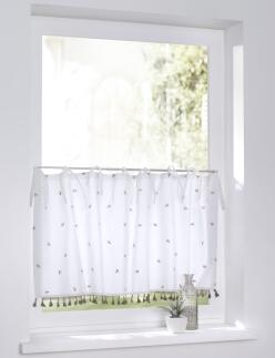 Scheibengardine Bistrogardine Honey weiß bestickt Breite 120 cm