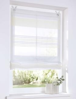 Raffrollo / Ösenrollo Jamaica ohne Bohren | offwhite - Breite 45 - 120 cm
