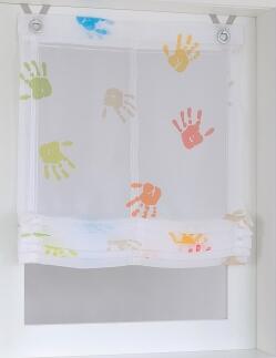 Raffrollo / Ösenrollo Kinder Hände ohne Bohren | bunt - Breite 45 - 100 cm