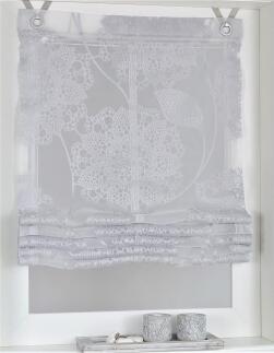 Raffrollo / Ösenrollo Merle ohne Bohren | grau - Breite 45 - 120 cm