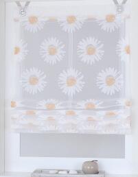 Raffrollo / Ösenrollo Daisy ohne Bohren | beige - Breite 45 - 100 cm