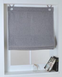 Raffrollo / Ösenrollo verdunkelnd Dimout ohne Bohren | grau - Breite 45 - 120 cm