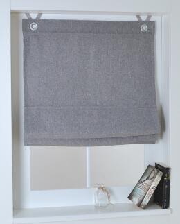 Verdunkelndes Raffrollo / Ösenrollo Dimout grau nach Maß - blickdicht und isolierend