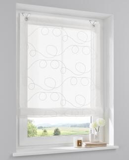 Raffrollo / Ösenrollo Jasmin Stick ohne Bohren - weiß | Maßanfertigung