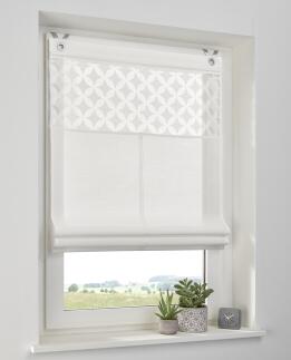 Jessy weiss Raffrollo Blende Ausbrenner modern