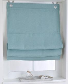 Verdunkelndes Raffrollo / Ösenrollo Dimout türkis nach Maß - blickdicht und isolierend