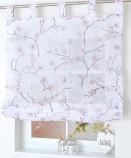 Raffrollo / Schlaufenrollo Aiko für die Gardinenstange | weiß - Breite 45 - 120 cm