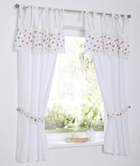 Romantische Landhausgardine Lavie | Vorhang weiß Höhe 145 cm (1 Stück)