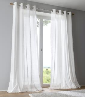 Vorhangschal Brondby weiß Ösen