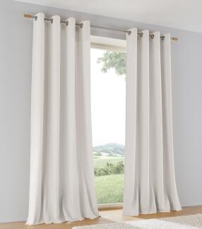 Vorhang Baumwolle naturweiss für Gardinenstangen