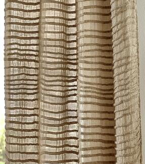 Musselin Vorhang natur handgenäht