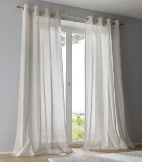 Vorhang Brondby taupe in Leinenoptik mit Ösen - Höhe 145 bis 245 cm (1 Stück)