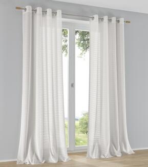 Halbtransparenter Vorhang Areggo in Weiß/Offwhite (1 Stück)