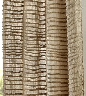 Musselin Vorhang Crinkle – halbtransparente Gardine Natur (1 Stück)