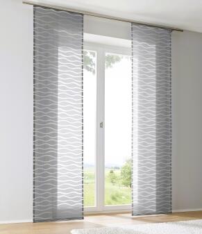 Ausbrenner Schiebegardine Schiebevorhang Raumteiler Enya Welle grau (1 Stück)